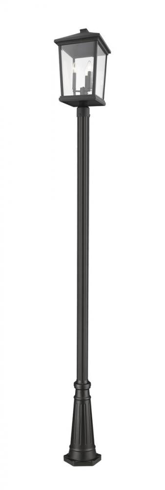 3 Light Outdoor Post Mounted Fixture | 568PHXLR-519P-BK