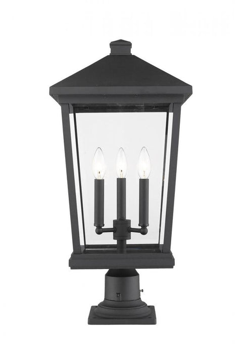 3 Light Outdoor Pier Mounted Fixture | 568PHXLR-533PM-BK