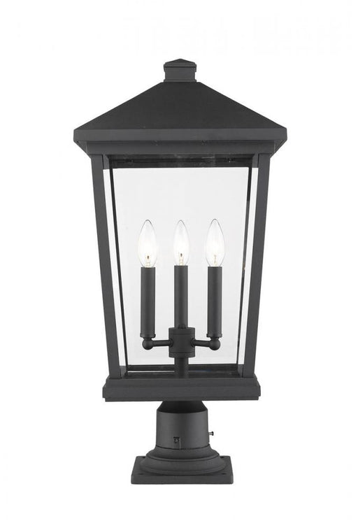 3 Light Outdoor Pier Mounted Fixture | 568PHXLR-533PM-BK