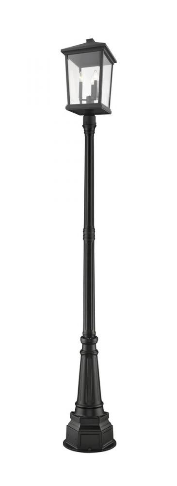 3 Light Outdoor Post Mounted Fixture | 568PHXLR-564P-BK