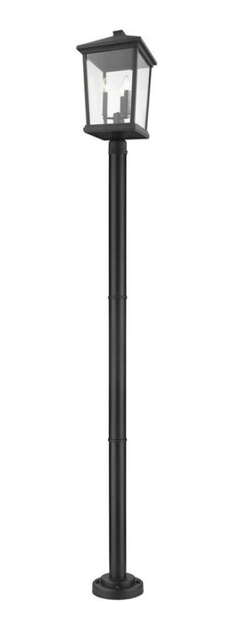 3 Light Outdoor Post Mounted Fixture | 568PHXLR-567P-BK