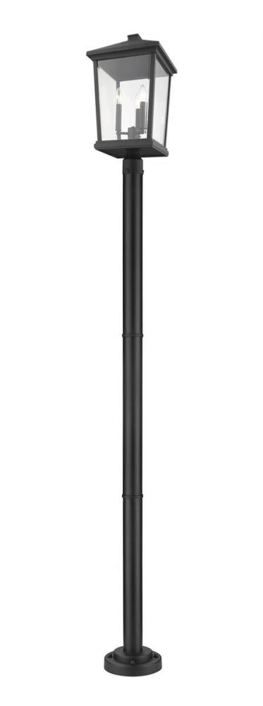 3 Light Outdoor Post Mounted Fixture | 568PHXLR-567P-BK