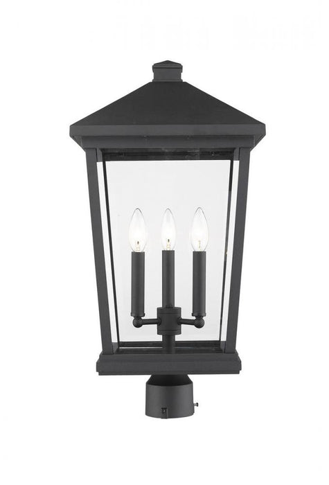 3 Light Outdoor Post Mount Fixture | 568PHXLR-BK