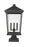 3 Light Outdoor Pier Mounted Fixture | 568PHXLS-SQPM-BK