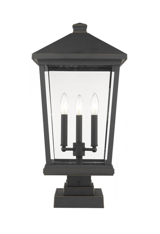 3 Light Outdoor Pier Mounted Fixture | 568PHXLS-SQPM-ORB