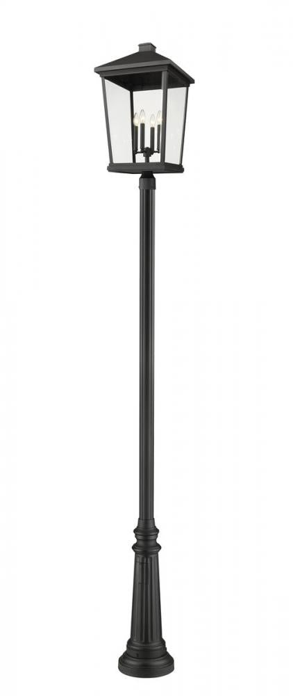 4 Light Outdoor Post Mounted Fixture | 568PHXXLR-511P-BK