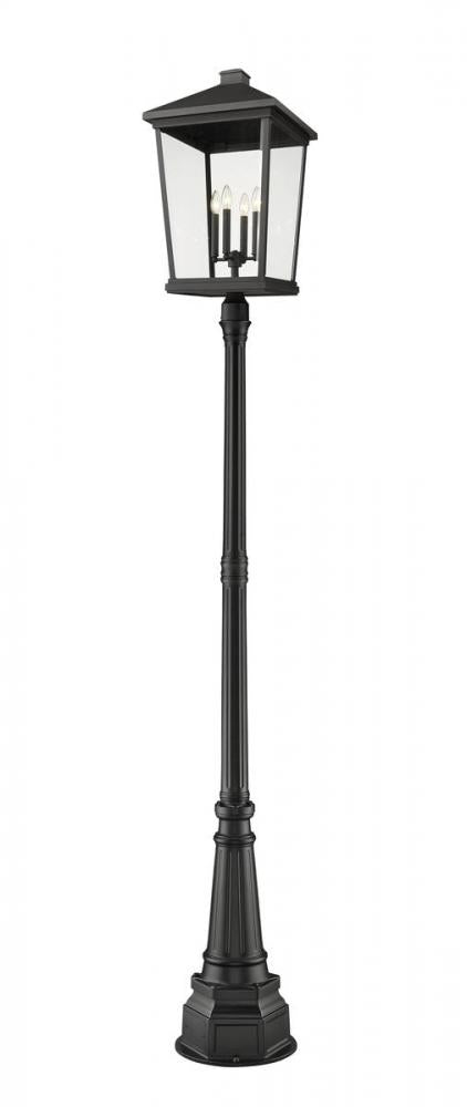 4 Light Outdoor Post Mounted Fixture | 568PHXXLR-564P-BK