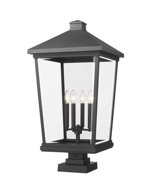 4 Light Outdoor Pier Mounted Fixture | 568PHXXLS-SQPM-BK