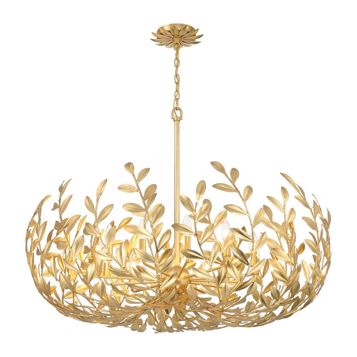 Crystorama Broche 12 Light Antique Gold Chandelier