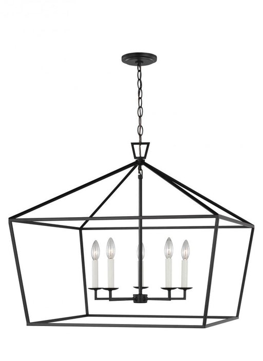 Visual Comfort & Co. Studio Collection Dianna transitional 5-light indoor dimmable ceiling pendant hanging chandelier light in midnight bla