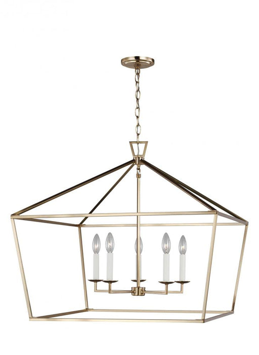 Visual Comfort & Co. Studio Collection Dianna transitional 5-light indoor dimmable ceiling pendant hanging chandelier light in satin brass