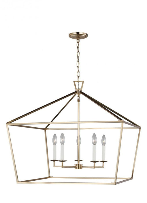 Visual Comfort & Co. Studio Collection Dianna transitional 5-light LED indoor dimmable ceiling pendant hanging chandelier light in satin br