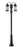 3 Light Outdoor Post Mounted Fixture | 569MP3-511P-BK