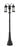 3 Light Outdoor Post Mounted Fixture | 569MP3-564P-BK