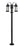 3 Light Outdoor Post Mounted Fixture | 569MP3-567P-BK