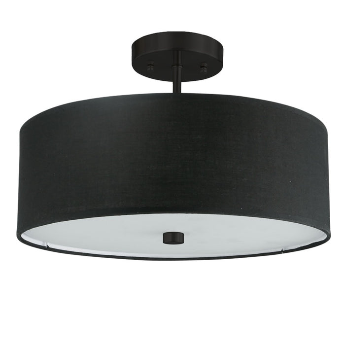  3 Light  Semi-flush Mb W/ Black Shade | 571-143SF-MB-BK