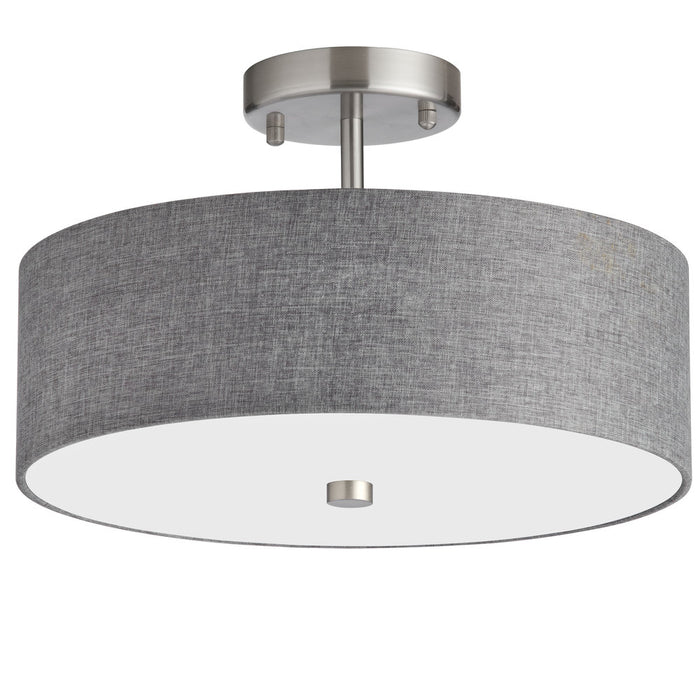  3 Light  Incandescent Semi-flush Sc W/ Grey Shade | 571-143SF-SC-GRY