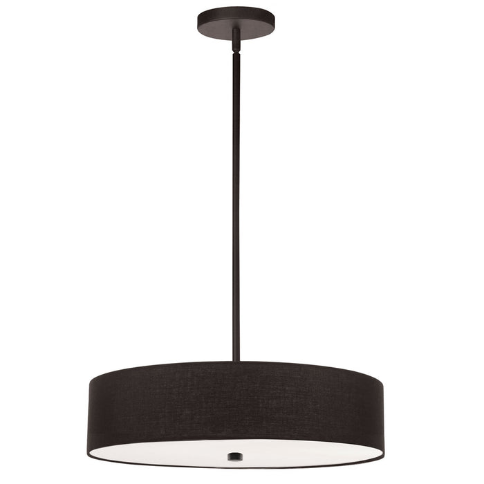  4 Light  Incandescent Pendant Mb W/ Black Shade | 571-204P-MB-BK