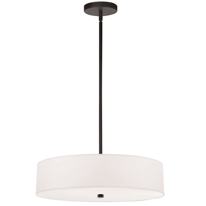  4 Light  Incandescent Pendant Mb W/ White Shade | 571-204P-MB-WH