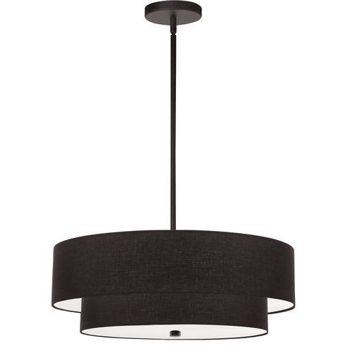 4 Light  Incand 2 Tier Pendant, Mb W/ Bk Shade | 571-224P-MB-BK