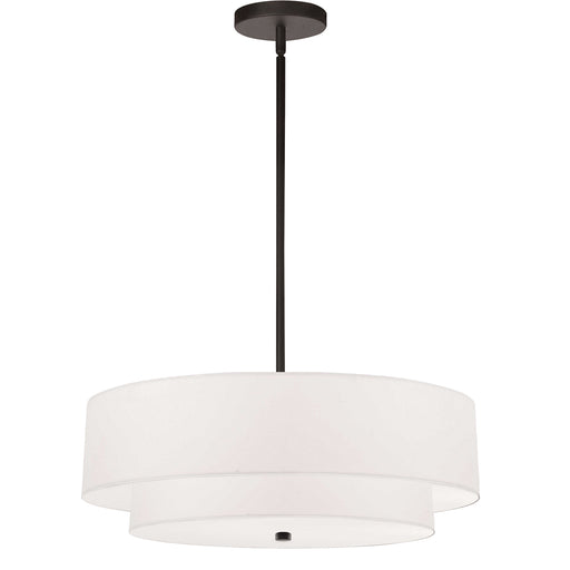  4 Light  Incand 2 Tier Pendant, Mb W/ Wh Shade | 571-224P-MB-WH