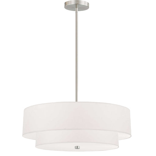  4 Light  Incand 2 Tier Pendant, Sc W/ Wh Shade | 571-224P-SC-WH
