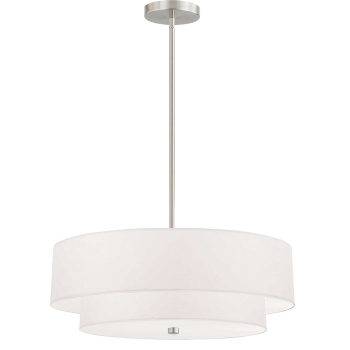  4 Light  Incand 2 Tier Pendant, Sc W/ Wh Shade | 571-224P-SC-WH