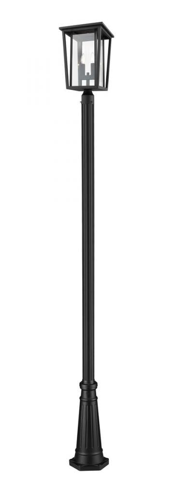2 Light Outdoor Post Mounted Fixture | 571PHBR-519P-BK