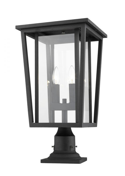 2 Light Outdoor Pier Mounted Fixture | 571PHBR-533PM-BK