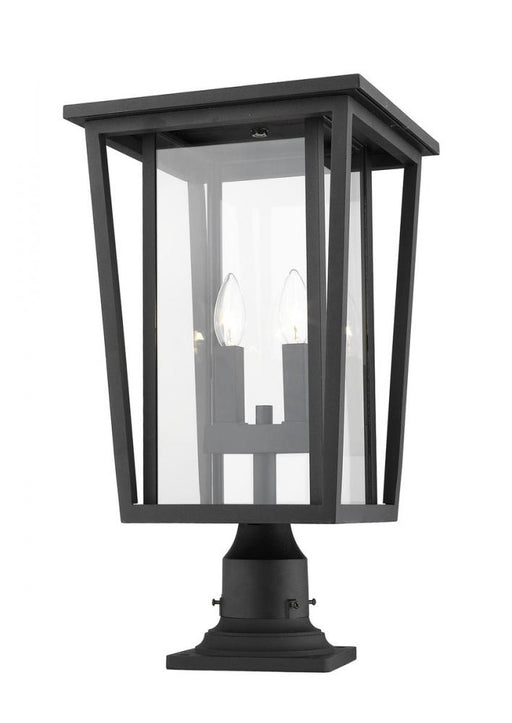 2 Light Outdoor Pier Mounted Fixture | 571PHBR-533PM-BK