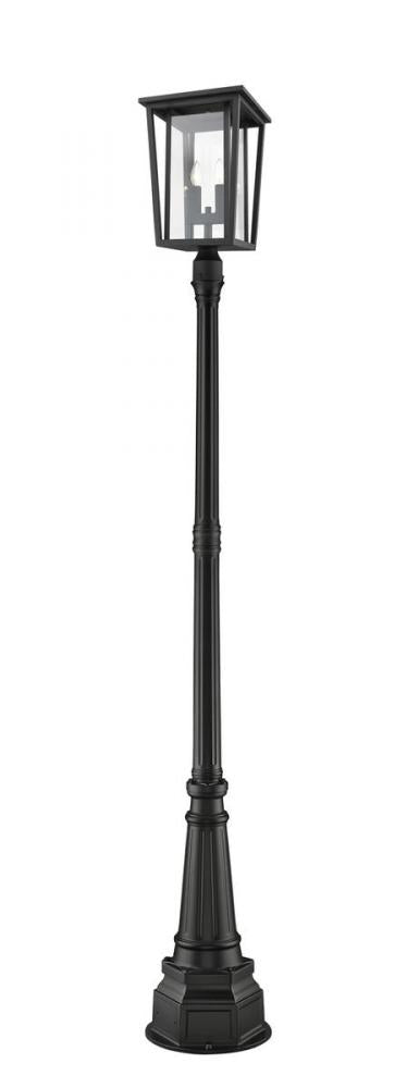2 Light Outdoor Post Mounted Fixture | 571PHBR-564P-BK