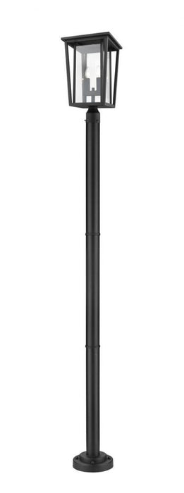 2 Light Outdoor Post Mounted Fixture | 571PHBR-567P-BK