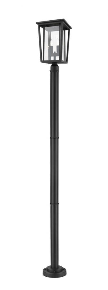 2 Light Outdoor Post Mounted Fixture | 571PHBR-567P-BK