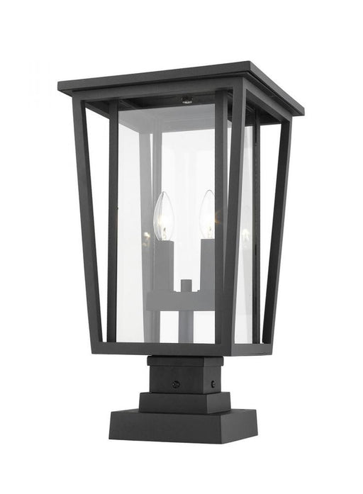 2 Light Outdoor Pier Mounted Fixture | 571PHBS-SQPM-BK