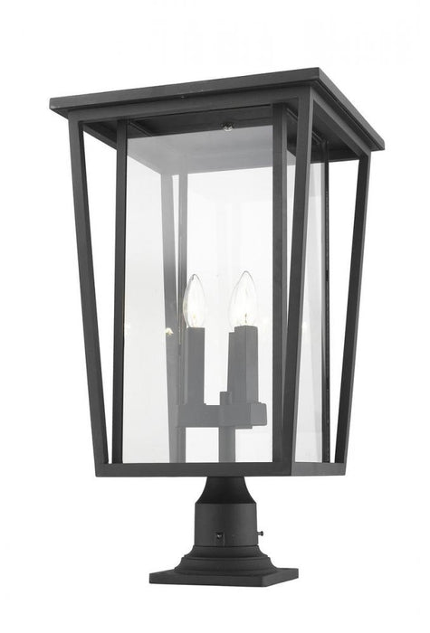 3 Light Outdoor Pier Mounted Fixture | 571PHXLR-533PM-BK