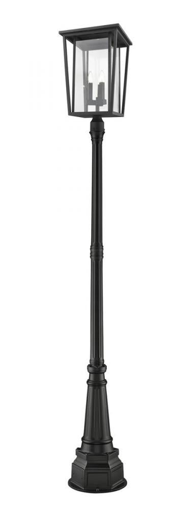 3 Light Outdoor Post Mounted Fixture | 571PHXLR-564P-BK