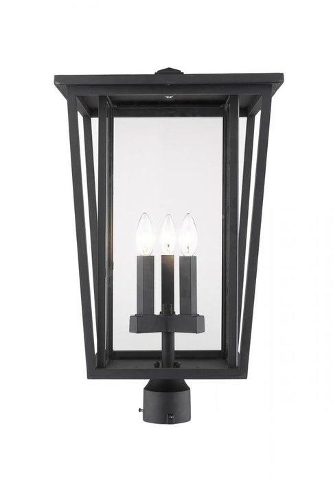 3 Light Outdoor Post Mount Fixture | 571PHXLR-BK