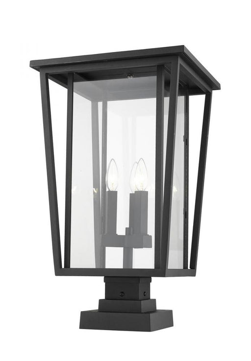 3 Light Outdoor Pier Mounted Fixture | 571PHXLS-SQPM-BK