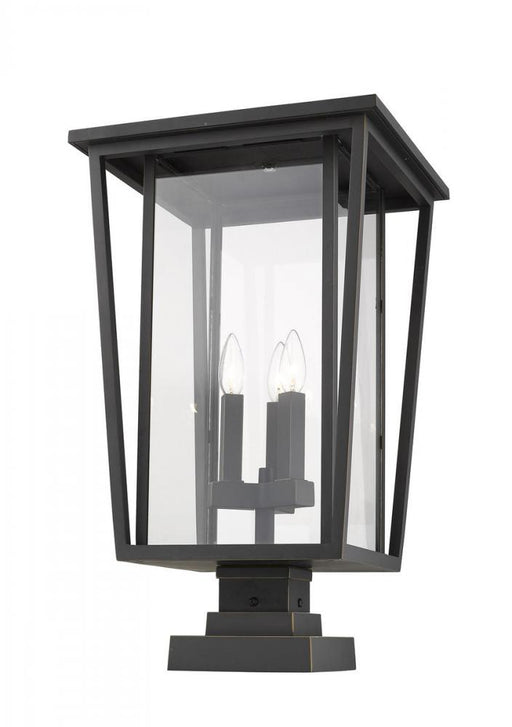 3 Light Outdoor Pier Mounted Fixture | 571PHXLS-SQPM-ORB