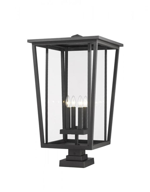 4 Light Outdoor Pier Mounted Fixture | 571PHXXLS-SQPM-BK