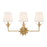 Broche 3 Light Antique Gold Bathroom Vanity | 573-OP-GA