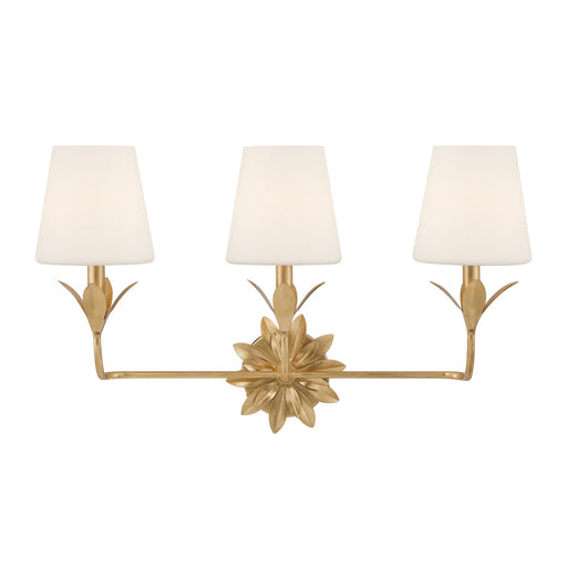 Broche 3 Light Antique Gold Bathroom Vanity | 573-OP-GA