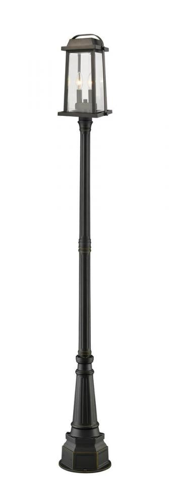 2 Light Outdoor Post Mounted Fixture | 574PHMR-564P-ORB