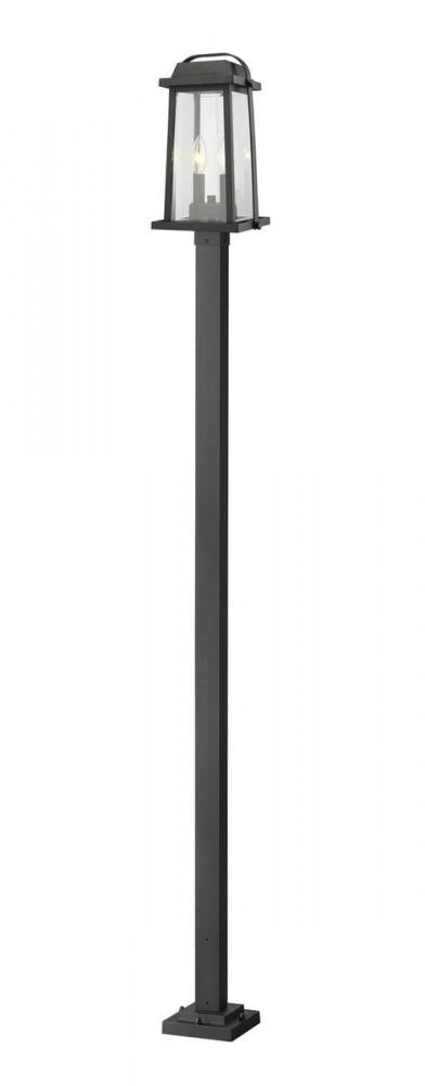 2 Light Outdoor Post Mounted Fixture | 574PHMS-536P-BK