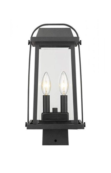 2 Light Outdoor Post Mount Fixture | 574PHMS-BK