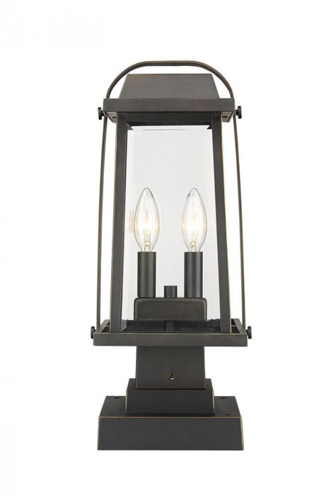 2 Light Outdoor Pier Mounted Fixture | 574PHMS-SQPM-ORB