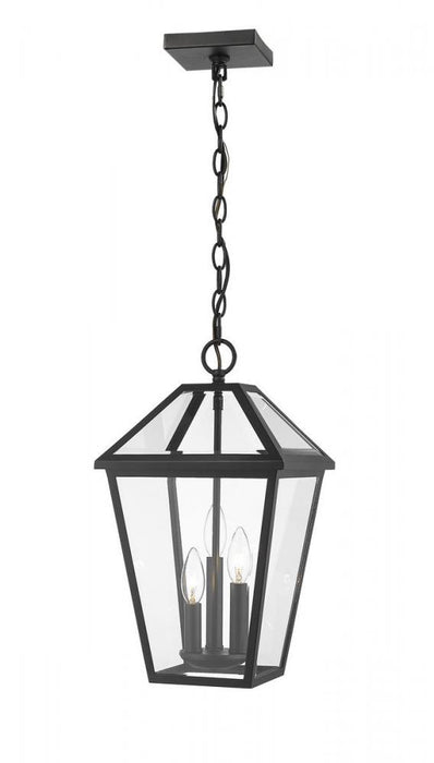3 Light Outdoor Chain Mount Ceiling Fixture | 579CHB-BK