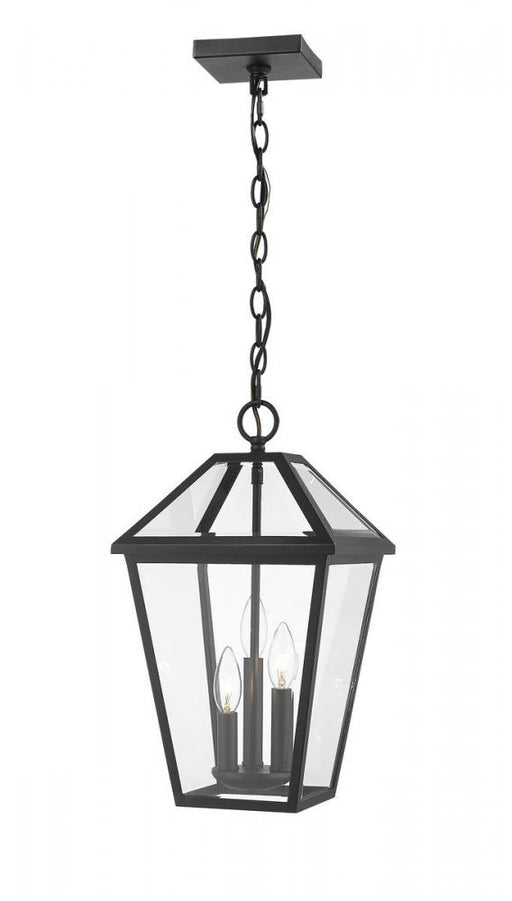 3 Light Outdoor Chain Mount Ceiling Fixture | 579CHB-BK