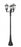 3 Light Outdoor Post Mount Fixture | 579PHBR-3-564P-BK