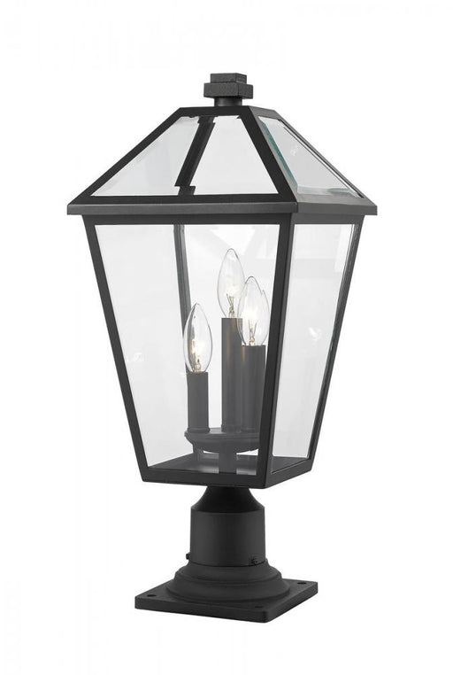 3 Light Outdoor Pier Mounted Fixture | 579PHBR-533PM-BK